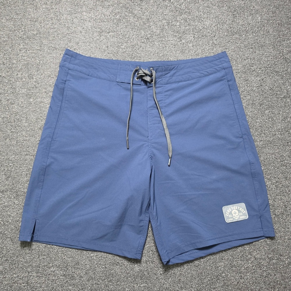 Zero Foxtrot Board Shorts Blue Mens XL Ripstop Stretch Swim Trunks Outdoors Surf